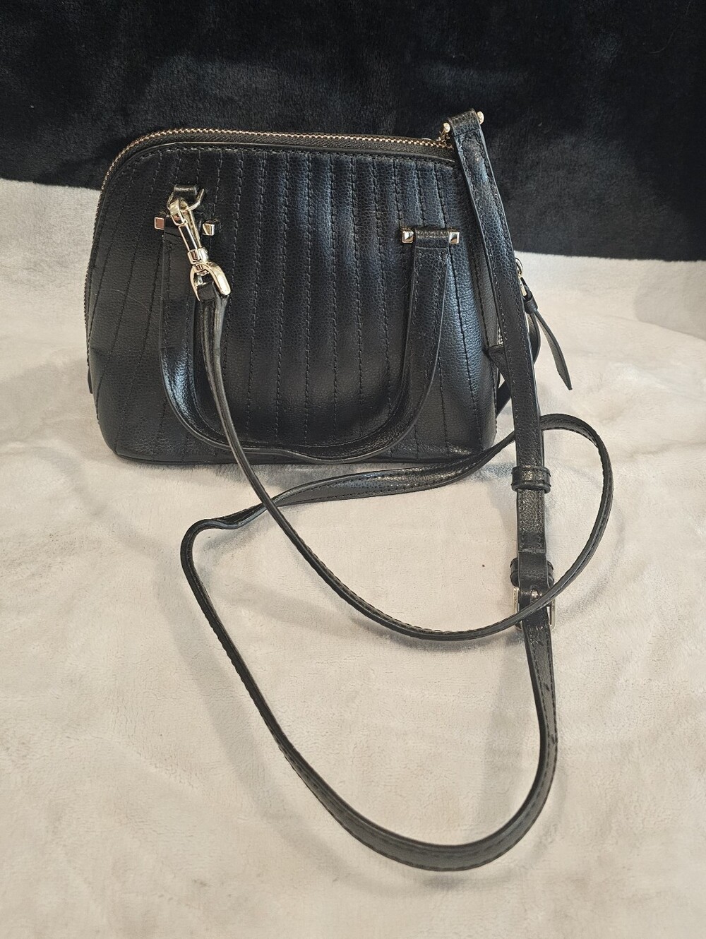 Kate Spade Black Quilted Dome Small Crossbody with Gold Hardware - Picture 3 of 4